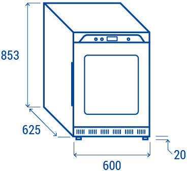 Armoire réfrigérée positive 200 L - Porte vitrée LED thermostat numérique Finition noire - Cool Head 140 W Coolhead - vue 8 - Armoire réfrigérée positive pro CHR - Cuistéo
