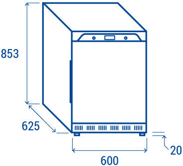 Armoire réfrigérée positive 200L avec thermostat numérique porte réversible et 3 étagères - Cool Head 600x625x853 mm 120 W Coolhead - vue 7 - Armoire réfrigérée positive pro CHR - Cuistéo