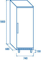 Armoire réfrigérée positive 600 x 400 mm BYX 460 - Cool Head 400 L 180 W Coolhead - vue 8 - Armoire pâtissière pro CHR - Cuistéo