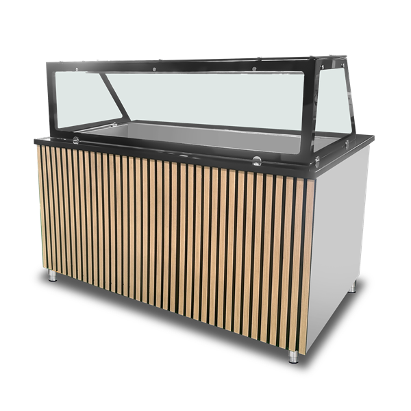 Comptoir bain-marie plan granit - 4 x GN 1/1 - 3 kW - L 1530 x P 820 x H 855 mm - Unninox