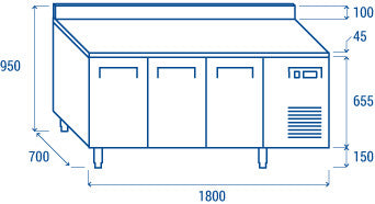 Comptoir réfrigéré - GN1/1 QR 3200 - Cool Head 1800x700x950 mm 400 L 350 W Coolhead - vue 9 - Table réfrigérée positive pro CHR - Cuistéo