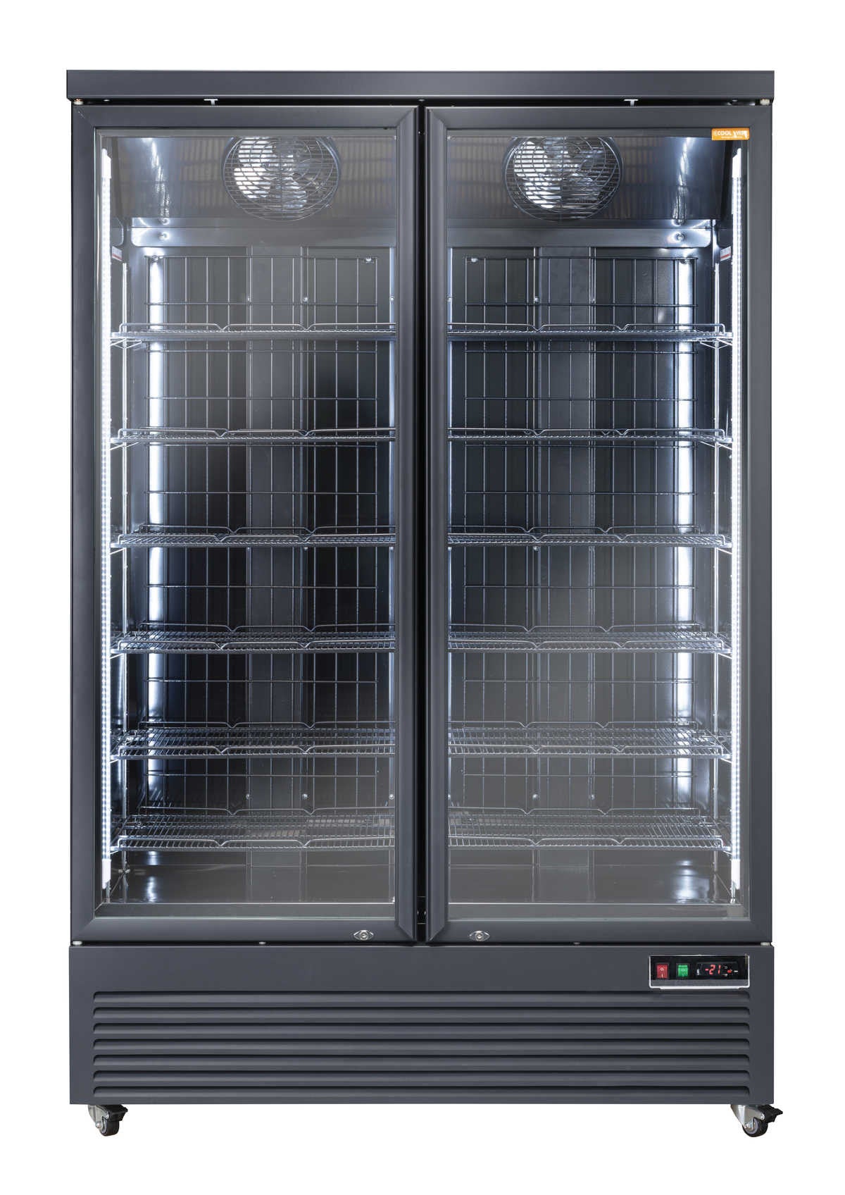 Congélateur 1080L porte vitrée éclairage LED 6 étagères serrure affichage numérique - RFG 1350 B - Cool Head inox 1340x760x2040 mm 1100 W Coolhead - vue 2 - Armoire réfrigérée négative pro CHR - Cuistéo