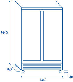 Congélateur 1080L porte vitrée éclairage LED 6 étagères serrure affichage numérique - RFG 1350 B - Cool Head inox 1340x760x2040 mm 1100 W Coolhead - vue 8 - Armoire réfrigérée négative pro CHR - Cuistéo
