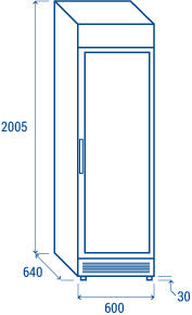 Congélateur 300L porte vitrée avec éclairage LED et serrure - TNG 390 CB - Cool Head 600x640x2005 mm 635 W Coolhead - vue 8 - Armoire réfrigérée négative pro CHR - Cuistéo