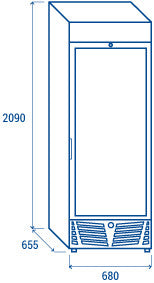 Congélateur 350L porte vitrée avec éclairage LED serrure et contrôle numérique - TNG 480 C - Cool Head 680x655x2090 mm 750 W Coolhead - vue 6 - Armoire réfrigérée négative pro CHR - Cuistéo