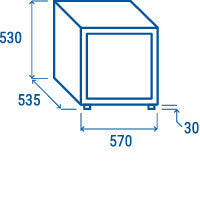 Congélateur 50L porte vitrée avec serrure et verre trempé dimensions 500x540x670mm - Cool Head 156 W Coolhead - vue 4 - Armoire réfrigérée négative pro CHR - Cuistéo