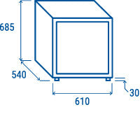 Congélateur 90L porte vitrée avec triple vitrage serrure et ouverture automatique - Cool Head 610x540x685 mm 213 W Coolhead - vue 4 - Armoire réfrigérée négative pro CHR - Cuistéo