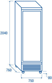 Congélateur professionnel 560 L porte vitrée éclairage LED 6 étagères réglables verrou RFG 750 - Cool Head inox 750x760x2040 mm 580 W Coolhead - vue 7 - Armoire réfrigérée négative pro CHR - Cuistéo