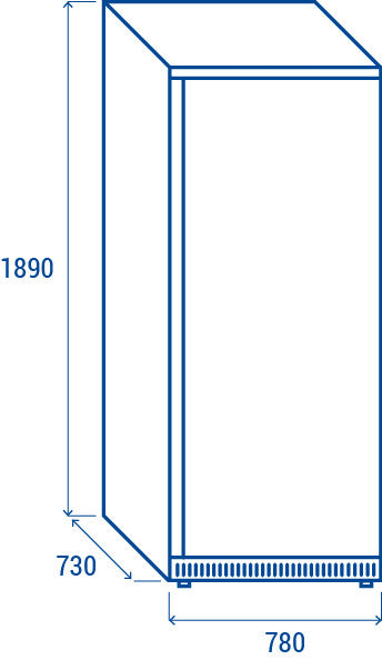 Congélateur professionnel 600 L avec thermostat numérique 6 étagères fixes et porte réversible - Cool Head 400 W Coolhead - vue 7 - Armoire réfrigérée négative pro CHR - Cuistéo