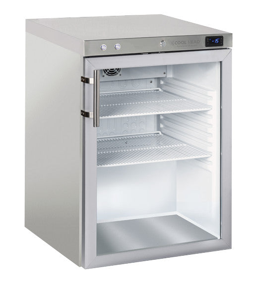 Congélateur ventilé 200L en ABS thermostat numérique porte en verre alarme haute température - Cool Head 598x699x839 mm 230 W Coolhead - Armoire réfrigérée négative professionnel CHR - matériel cuisine pro - Cuistéo