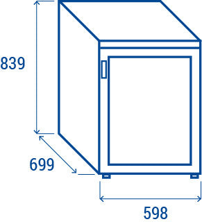 Congélateur ventilé 200L en ABS thermostat numérique porte en verre alarme haute température - Cool Head 598x699x839 mm 230 W Coolhead - vue 9 - Armoire réfrigérée négative pro CHR - Cuistéo