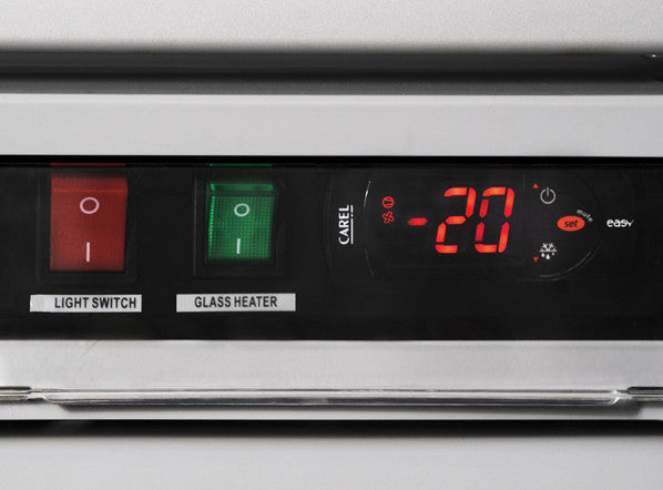 Congélateur vitré 1084L RFG 1350 avec éclairage LED 6 étagères serrure et porte à fermeture automatique - Cool Head inox 1340x760x2040 mm Coolhead - vue 3 - Armoire réfrigérée négative pro CHR - Cuistéo