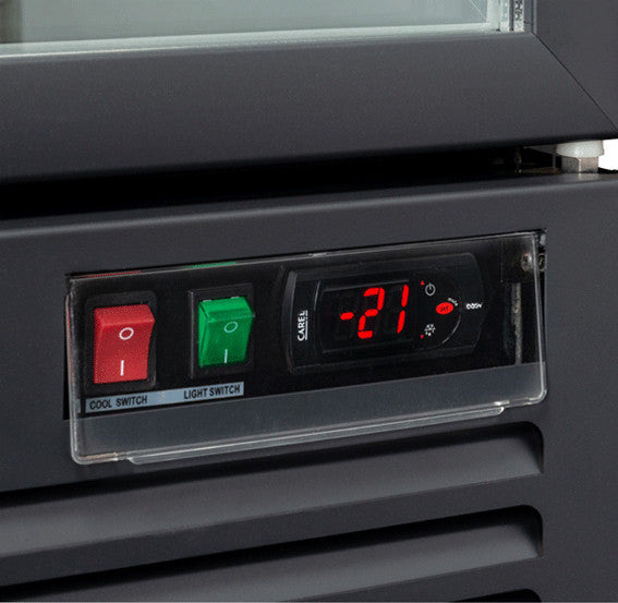 Congélateur vitré 1450L avec lumières LED 3 portes 6 étagères serrure RFG 1900 B - Cool Head inox 1880x760x2040 mm 1200 W Coolhead - vue 4 - Armoire réfrigérée négative pro CHR - Cuistéo