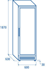 Congélateur vitré 300L avec éclairage LED serrure et thermostat - TNG 390 B - Cool Head 600x630x1870 mm 620 W Coolhead - vue 8 - Armoire réfrigérée négative pro CHR - Cuistéo