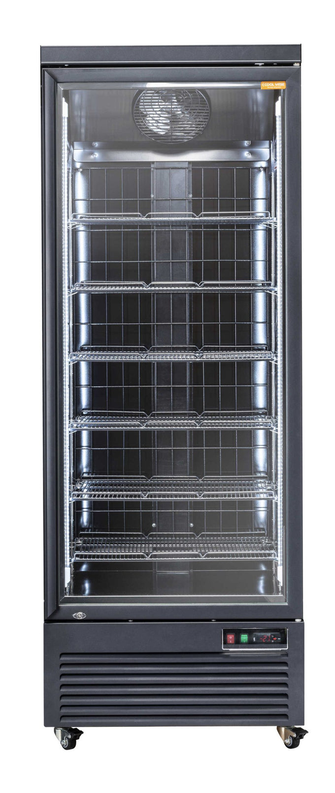 Congélateur vitré 560 L avec éclairage LED 6 étagères serrure et roues - Cool Head inox 750x760x2040 mm 580 W Coolhead - vue 2 - Armoire réfrigérée négative pro CHR - Cuistéo