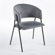 Chaise TANI Velours - Gris - Madrid Mobiliario