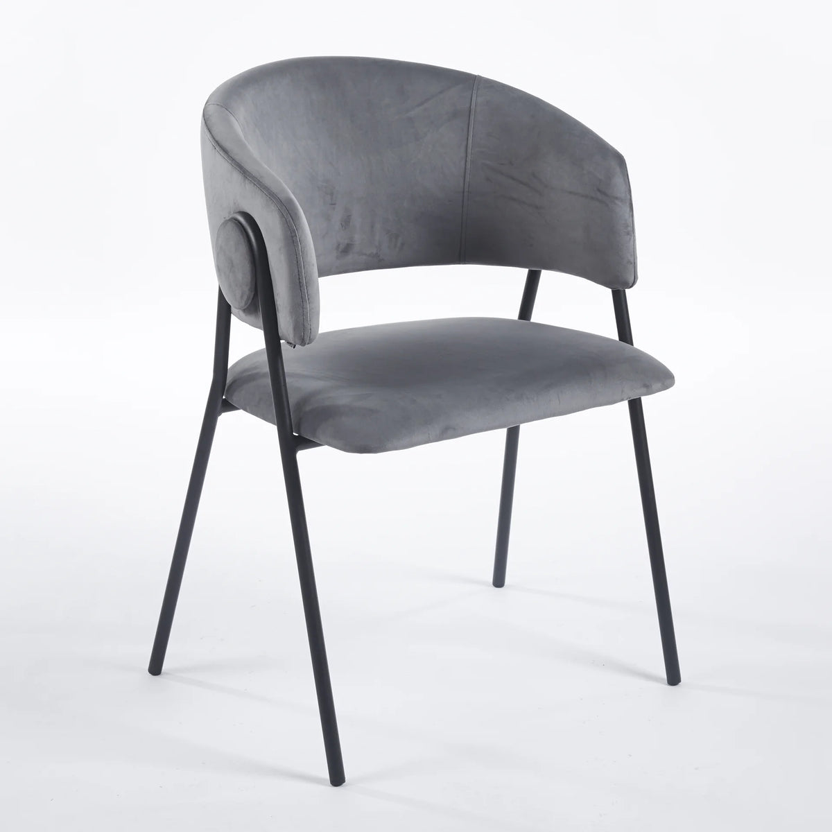 Chaise TANI Velours - Gris - Madrid Mobiliario