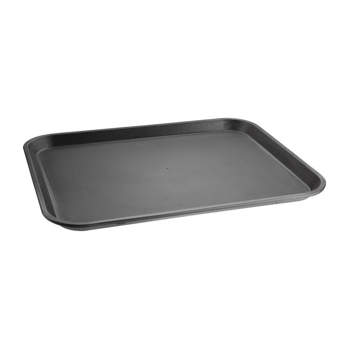 Plateau antidérapant rectangulaire en PP Kristallon noir 410 × 305 mm - Olympia