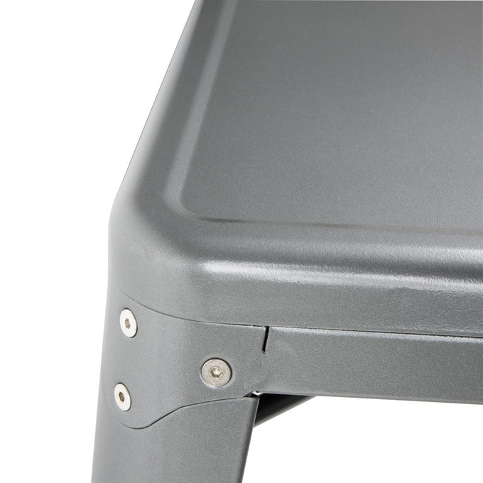 Table carrée en acier gris métallisé Bistro 668 mm - Bolero