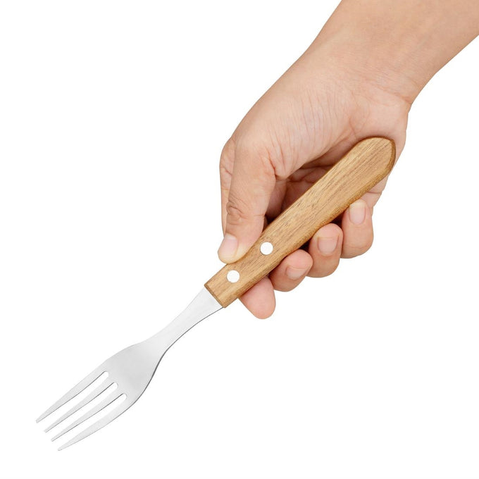 Fourchettes à steak manche en bois d'acacia 100 % FSC 101 mm (lot de 12) - Olympia