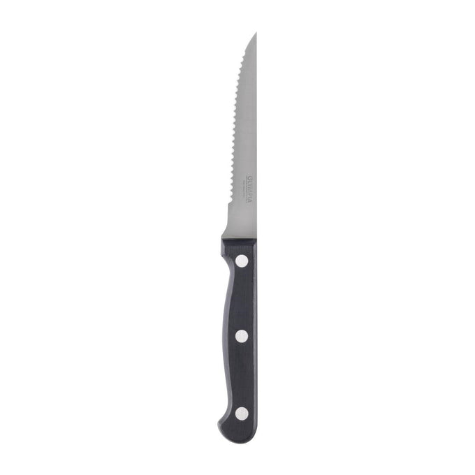 Couteaux à viande manche noir (lot de 12) - Olympia