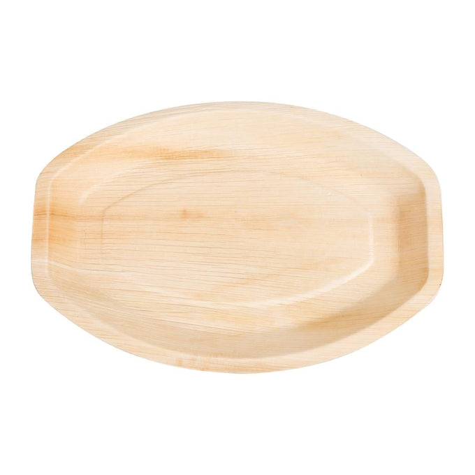 Assiettes creuses ovales en feuilles de palmier 360 mm (lot de 100) - Fiesta Compostable