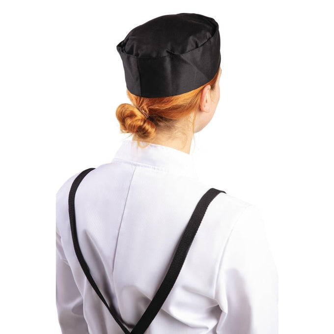 Calot de cuisine en polycoton noir - Whites Chefs Clothing