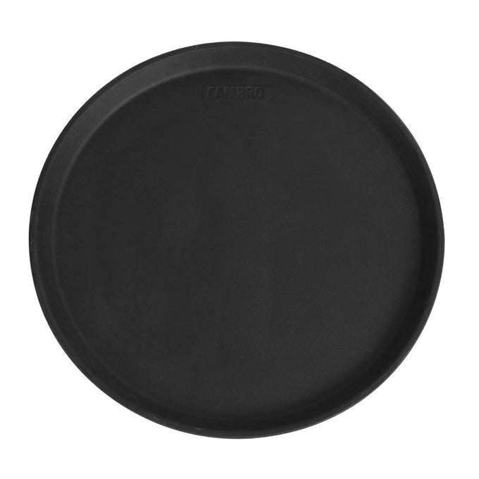 Plateau de service rond fibre de verre antidérapant Camtread noir 35,5 cm - Cambro