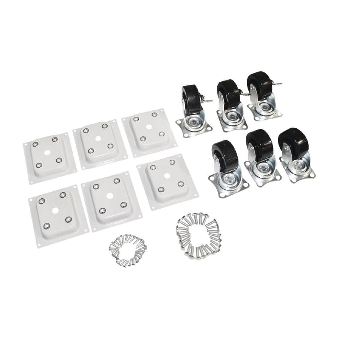 Roues standards et freinées avec fixations pour congélateurs coffre (lot de 6) - Polar