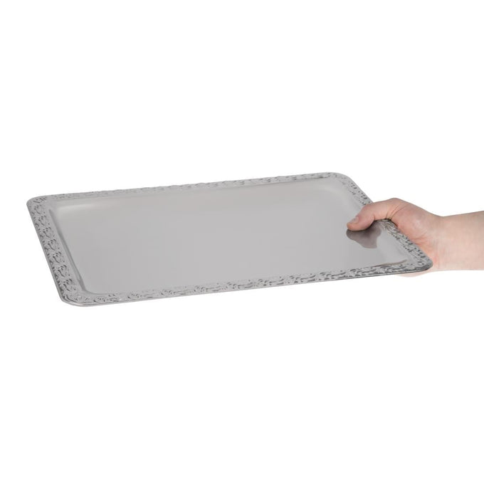 Plateau de service rectangulaire inox 420 × 310 mm - APS