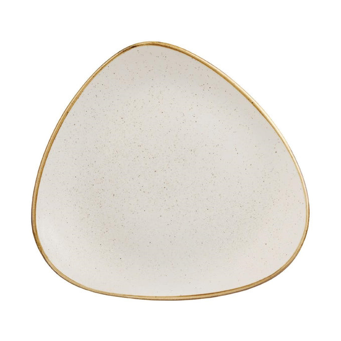 Assiettes triangulaires Stonecast Barley White Lotus 265 mm (lot de 12) - Churchill