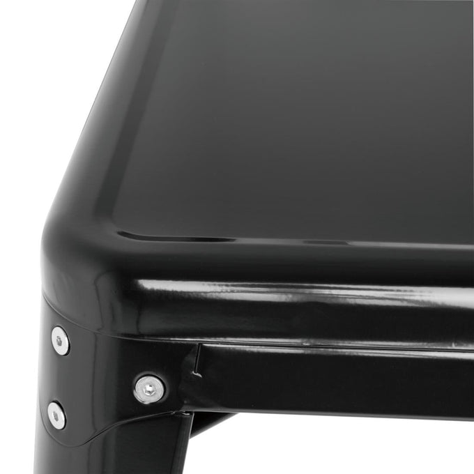 Table carrée en acier noir Bistro 668 mm - Bolero