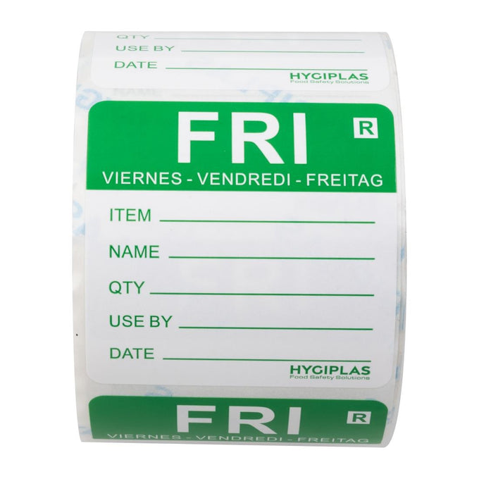 Étiquette amovible jour de la semaine Vendredi (lot de 500) - Hygiplas