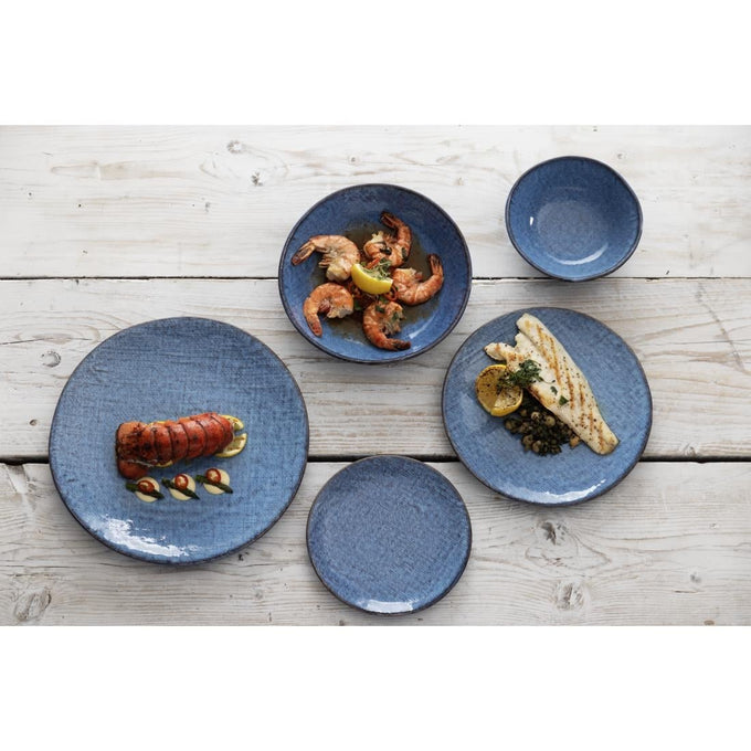Bols plats Denim Blue 160 mm (lot de 6) - Olympia
