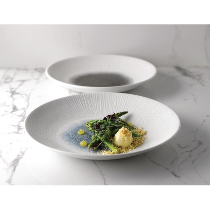 Assiettes creuses Bamboo centre quartz noir 281 mm (lot de 12) - Churchill