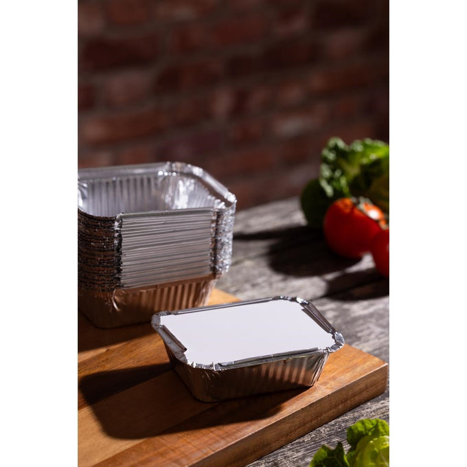 Couvercles en papier pour barquettes en aluminium de 250 ml (lot de 1000) - Fiesta Recyclable