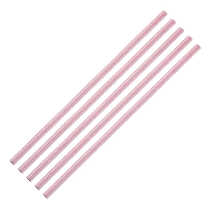 Pailles compostables en papier roses (lot de 250) - Fiesta Compostable