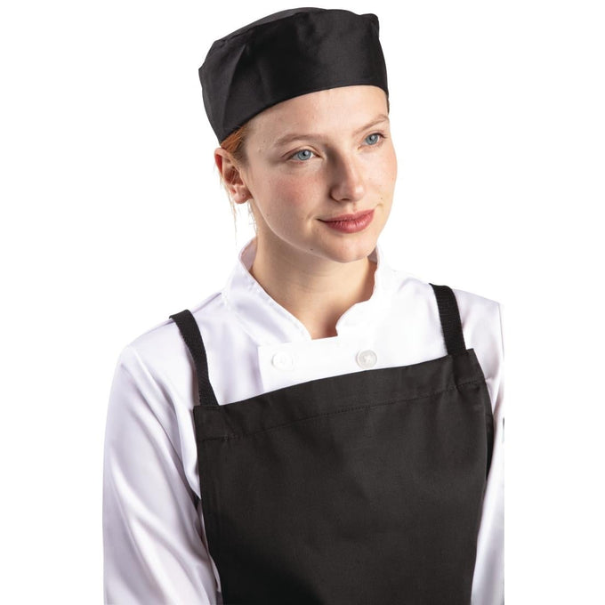 Calot de cuisine en polycoton noir - Whites Chefs Clothing