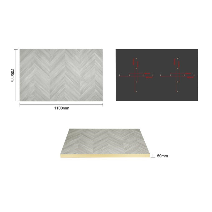 Plateau de table rectangulaire Chevron 1 100 mm x 700 mm - Bolero