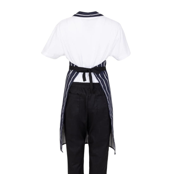 Tablier bavette rayé marine et blanc - Whites Chefs Clothing