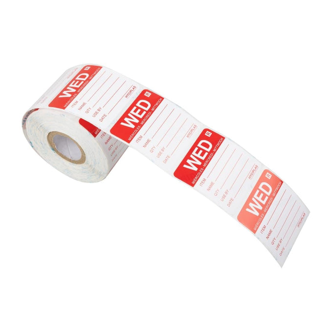 Étiquette amovible jour de la semaine Mercredi (lot de 500) - Hygiplas