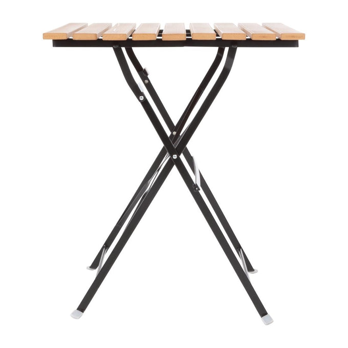 Table bistro carrée en imitation bois 600 mm - Bolero