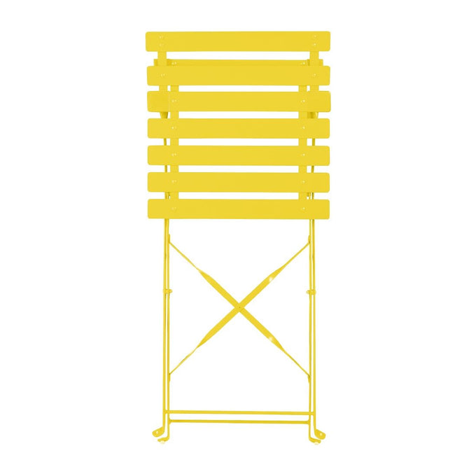 Chaises de terrasse pliantes en acier Perth jaunes (lot de 2) - Bolero