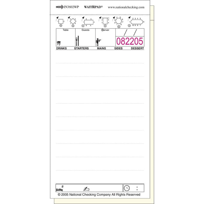 Carnets de commande autocopiants sans carbone WaitRpads (lot de 10) - WaitRpad