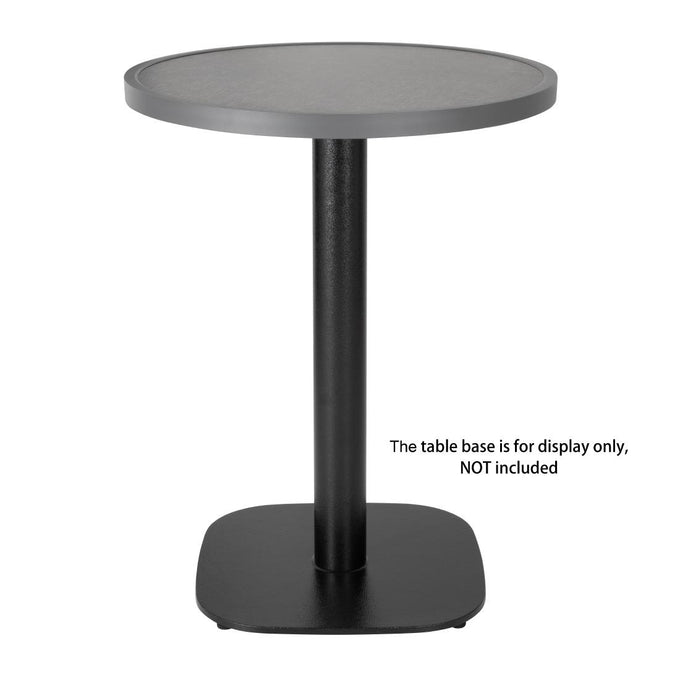 Plateau de table extérieur rond en verre trempé noir brossé bord gris 580 mm - Bolero