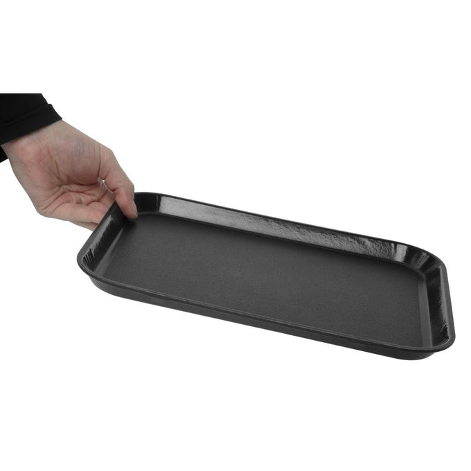 Plateau rectangulaire antidérapant en fibre de verre EpicTread noir 350 mm - Cambro