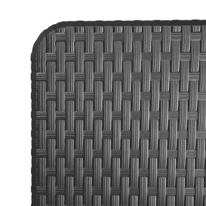 Table pliante rectangulaire en rotin PE noire - Bolero