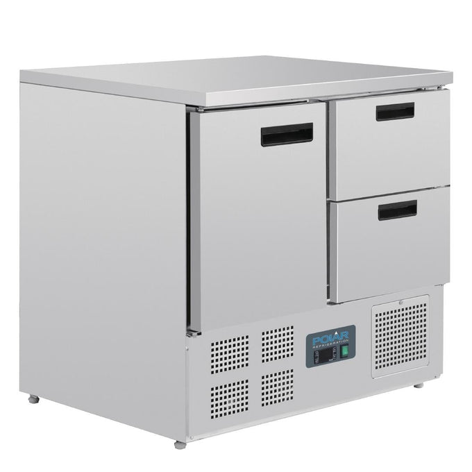 Table réfrigérée positive 1 porte 2 tiroirs Série G 240 L - Polar