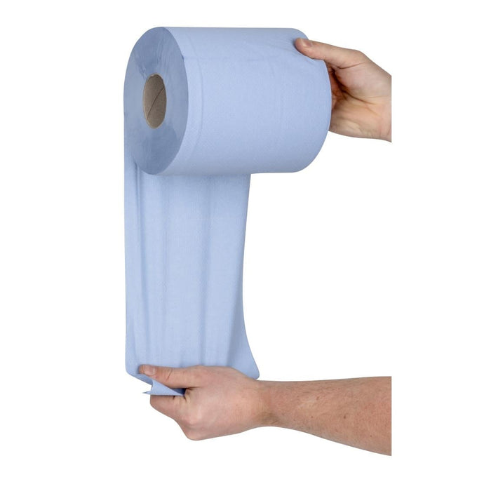Bobines bleues 2 plis à dévidage central 120m (lot de 6) - Jantex