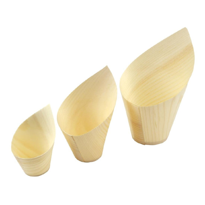 Coupelles obliques en bois FSC® 220 ml (lot de 30) - Sier Disposables